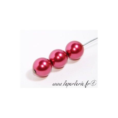 Ronde nacrée 10mm FUSHIA x10  - 1