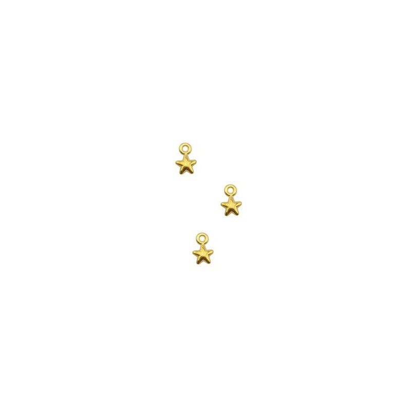 Mini breloque étoile dorée à l'or fin 24K 6.9x4.6mm x1  - 1