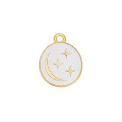 Pendentif en zamak doré à l'or fin motif étoile et croissant de lune 12.7x16.2mm x1