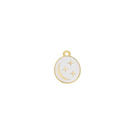 Pendentif en zamak doré à l'or fin motif étoile et croissant de lune 12.7x16.2mm x1
