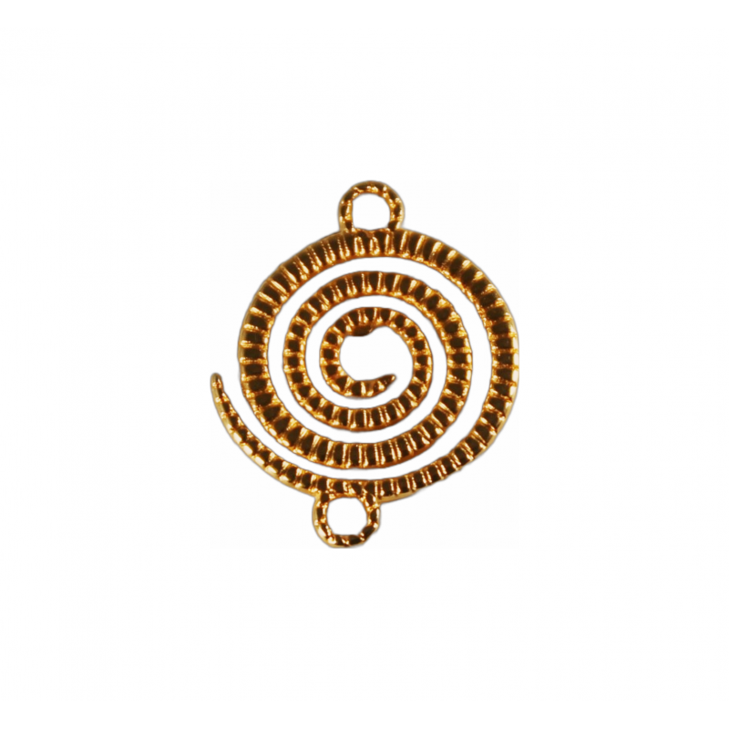 Connecteur intercalaire spirale doré à l'or fin 24K 17mm x1  - 1