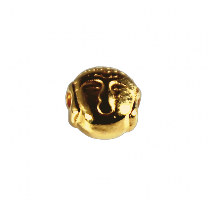 Perle métal bouddha dorée à l'or fin 24K 7.3x6.9mm x1  - 2