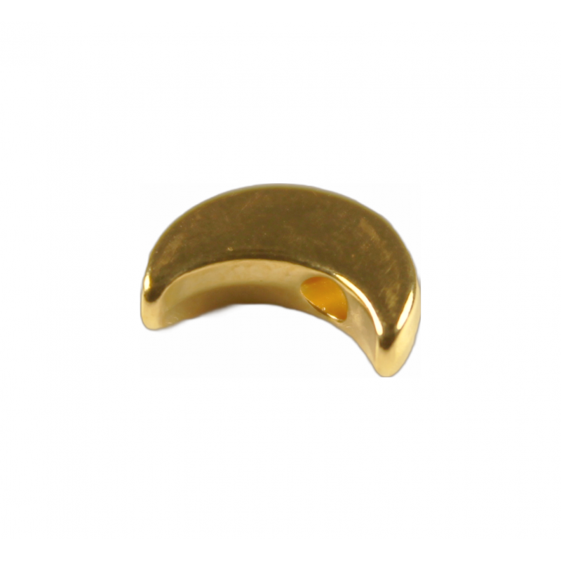 Perle croissant de lune 8x11mm doré à l'or fin 24K x1  - 1
