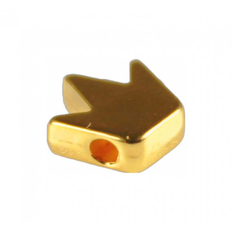 Perle couronne 7.8mm finition Doré à l'or fin 24K x1  - 2