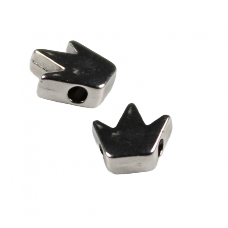 Perle couronne 7.8mm finition Argentée 999ème x1  - 2