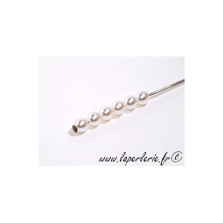 Ronde nacrée 4mm BLANC x30  - 1