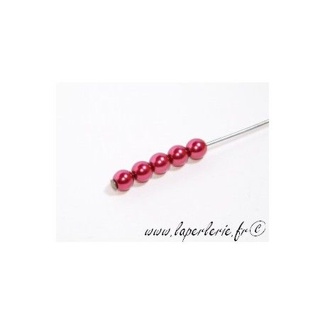Ronde nacrée 4mm FUSHIA x30  - 1