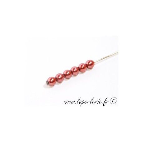 Ronde nacrée 4mm INDIAN RED x30  - 1