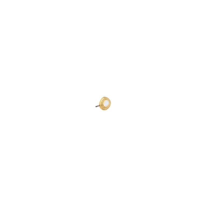 Clous d'oreilles ronds motif ethnique dorés à l'or fin 24K 6.4x7.4mm x2  - 2