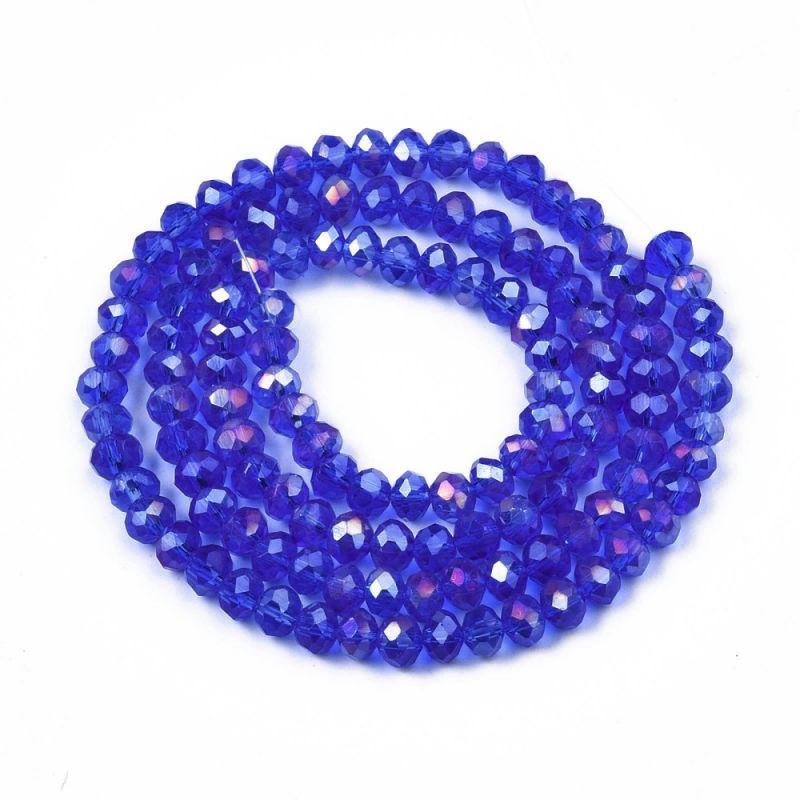 Ronde aplatie facettée 4x3mm NOIR OPAQUE fil 45cm