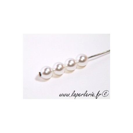 Ronde nacrée 6mm BLANC  - 1