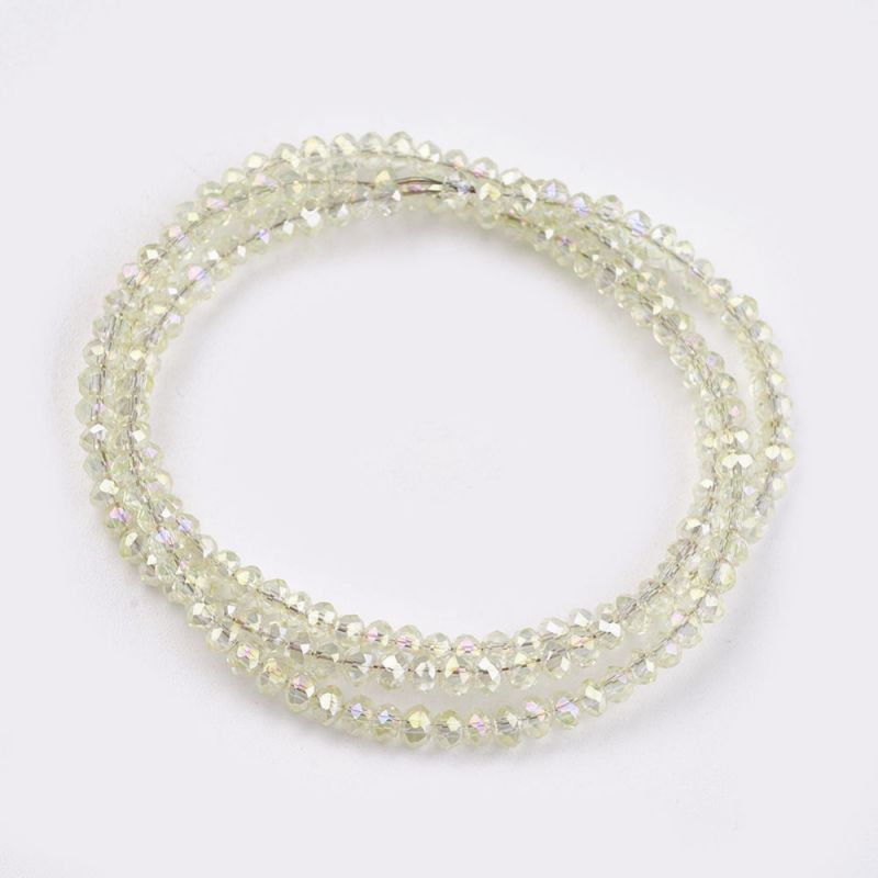 Ronde aplatie facettée 3.5x2.5mm LIGHT CITRINE fil de 45cm