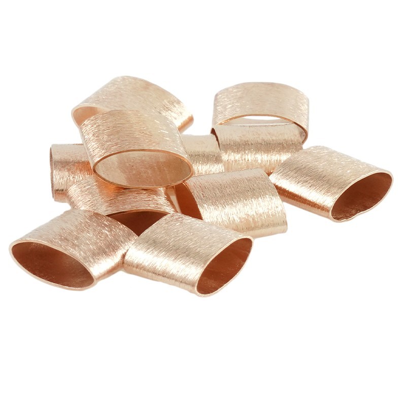 Tube de perle ovale en laiton rose 3.2x7.2mm x1  - 1