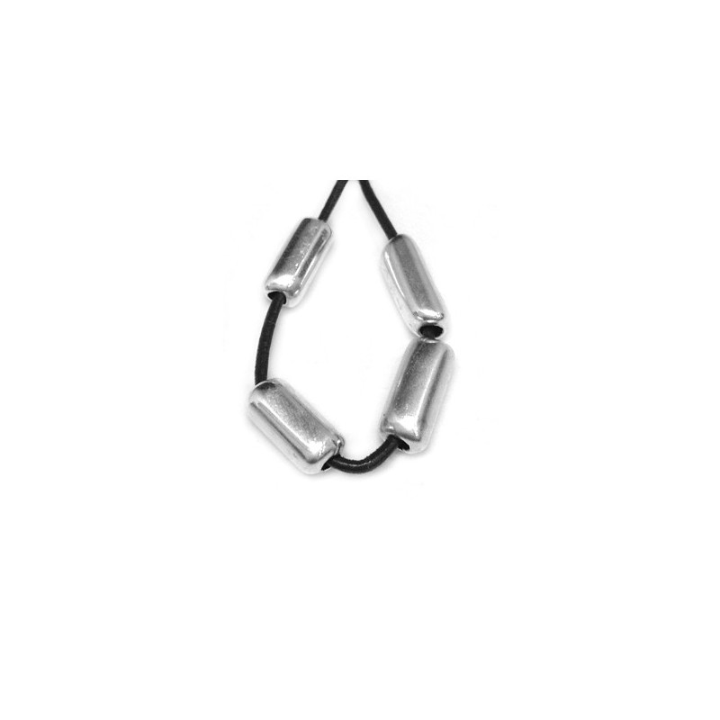 Perle tonneau argenté 12x5mm x1  - 1