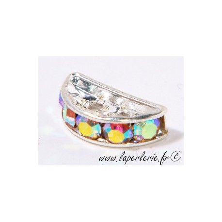 Demi-lune 13X6mm ARGENT CRYSTAL AB  - 1