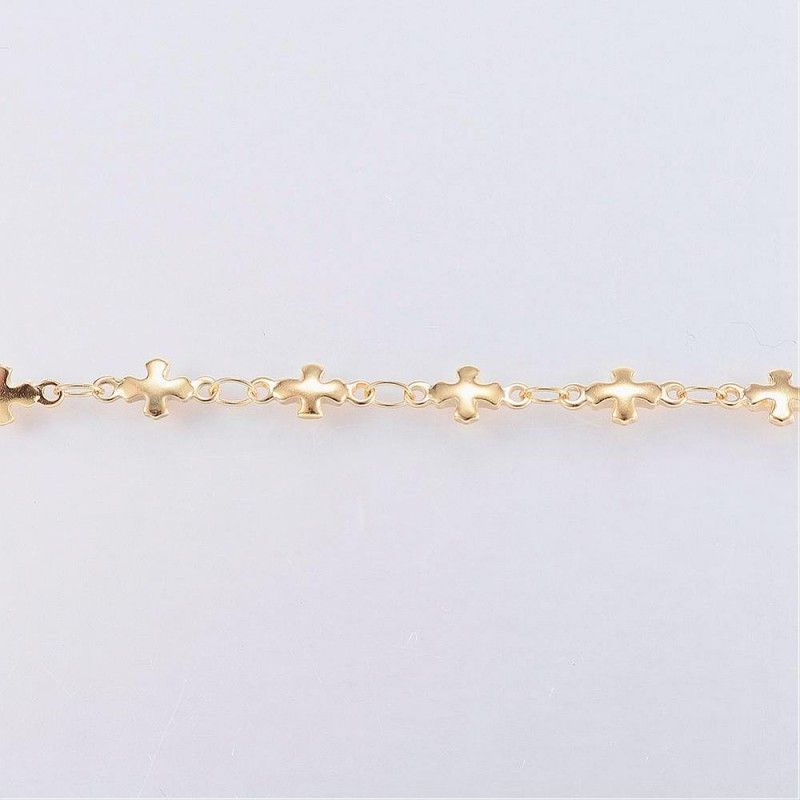 Chaîne motif croix dorée en acier inoxydable x1m  - 1