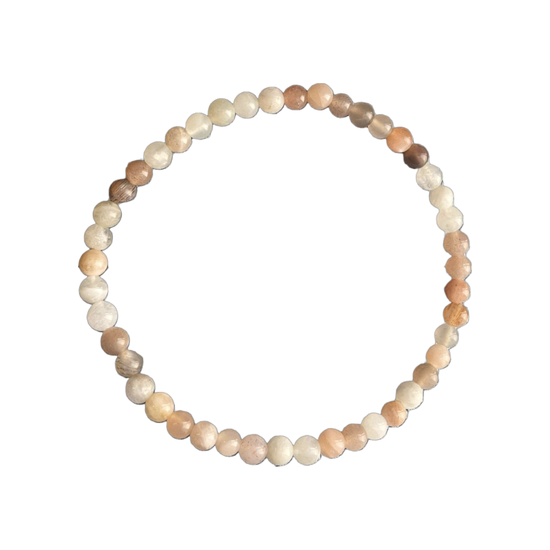 Bracelet ronde 4mm pierre de lune 20cm x1  - 1