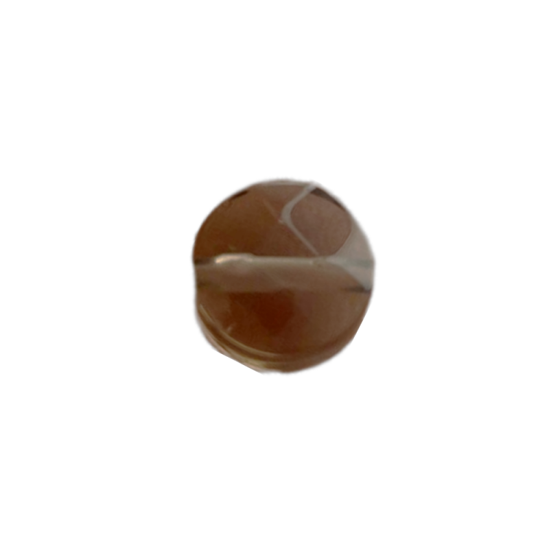 Perle ronde aplatie facettée quartz fumé 8mm x1  - 1