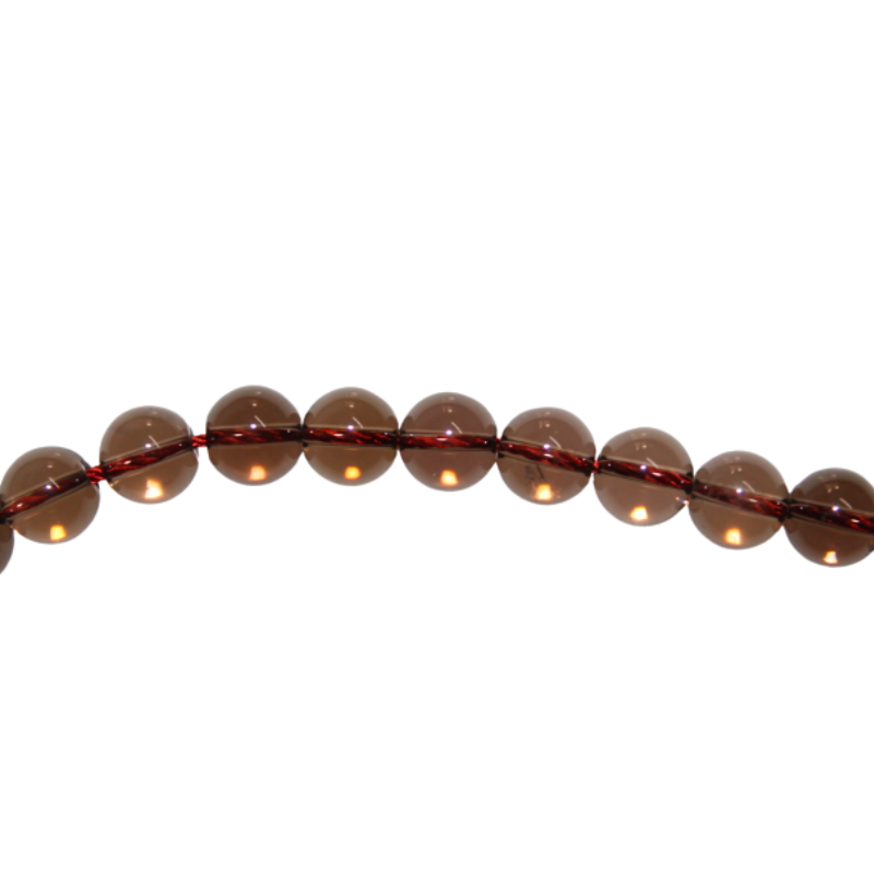 Ronde 4mm quartz fumé fil de 40cm x1  - 1