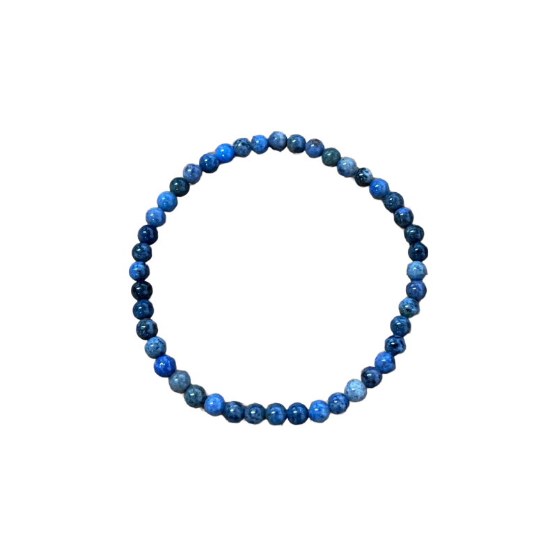 Bracelet perles rondes 4mm dumortiérite 18cm x1  - 1
