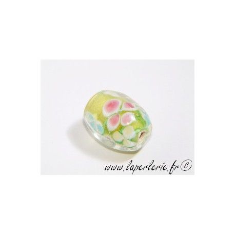 Olive inclusion 3 fleurs 16mm LIGHT PERIDOT  - 1