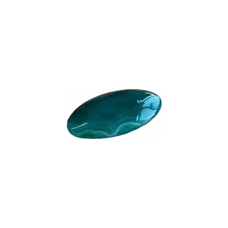 Cabochon en agate verte 47x23mm x1  - 1