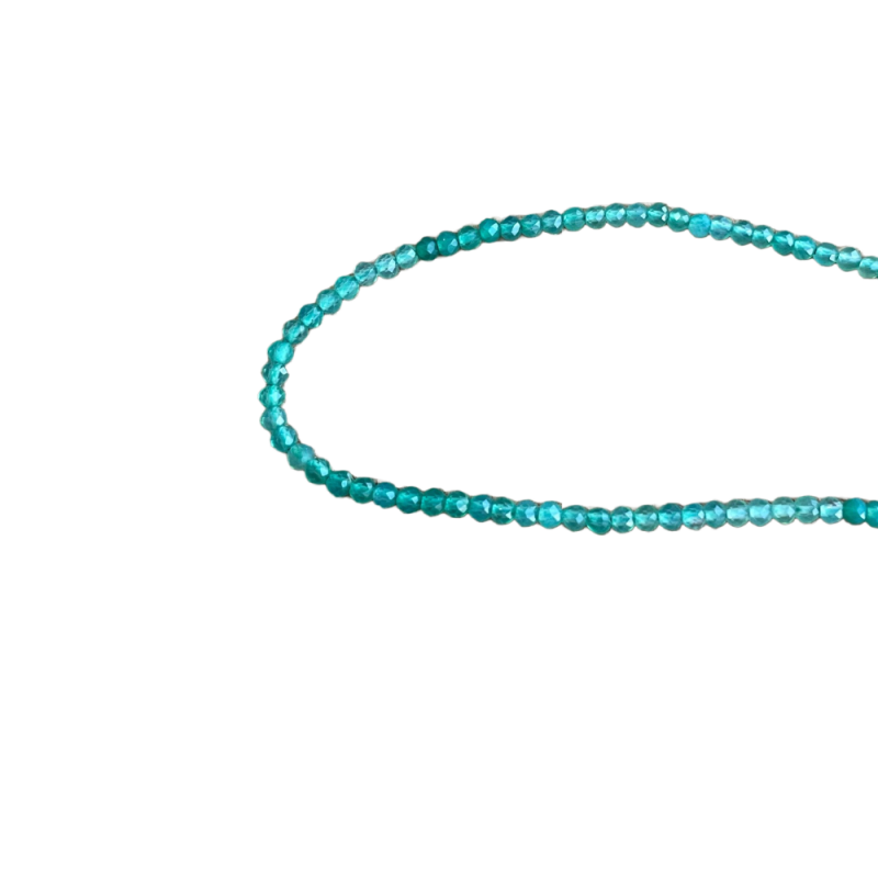 Ronde facettée 2.5 en agate verte fil de 40cm x1  - 1