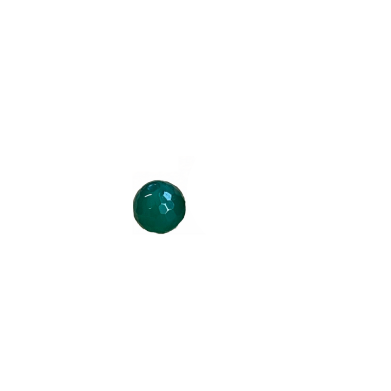 Perles rondes facettées en agate verte 8mm/10mm x1  - 3