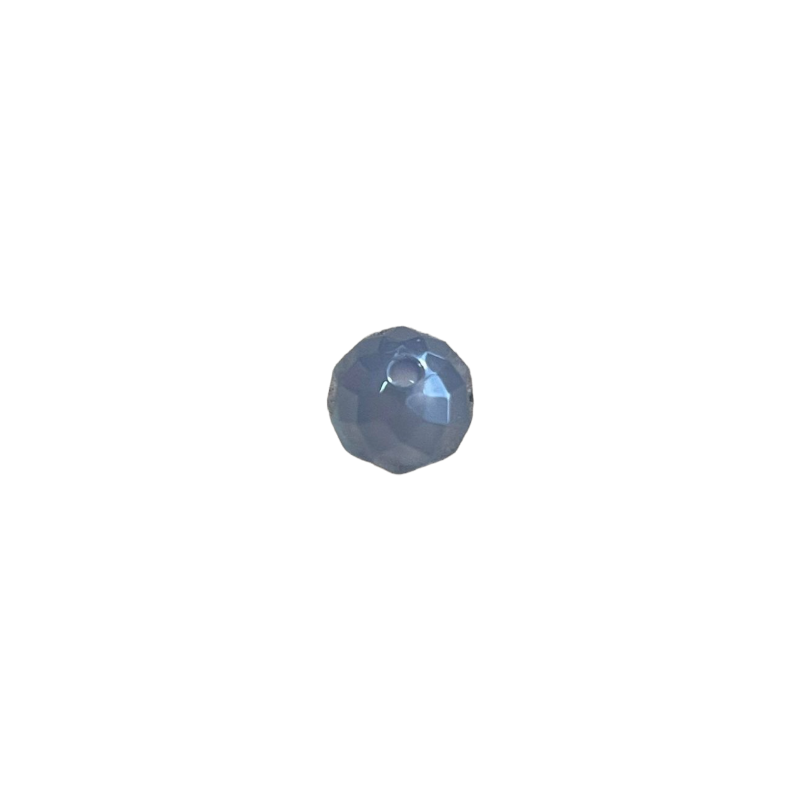 Perle ronde facettée 8mm agate grise x1  - 1