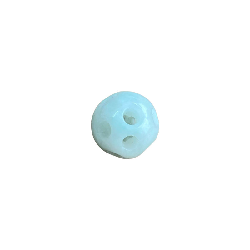 Perle trouée jade de chine 15mm x1  - 1