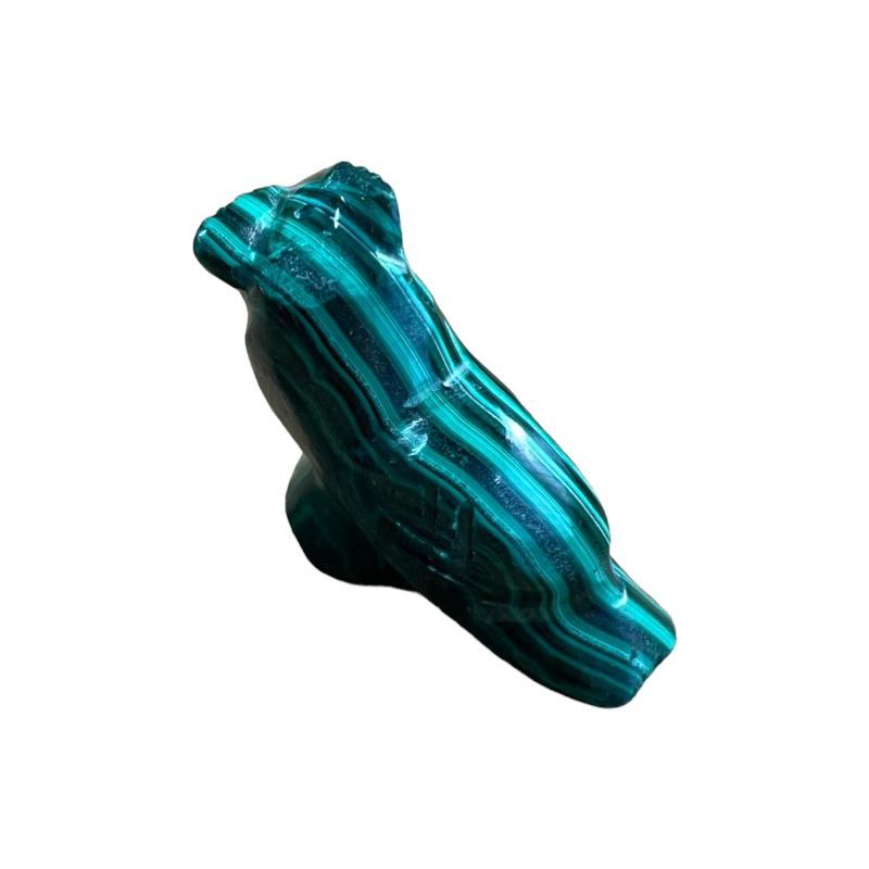 Pendentif hibou 25mm malachite x1  - 1