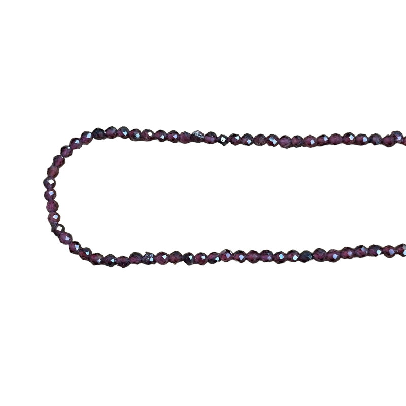 Ronde facettée 2.5mm grenat fil de 40cm x1  - 1