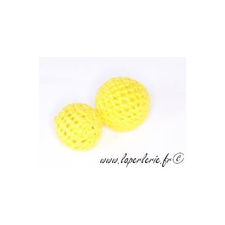 Perle crochet 25mm JAUNE x6  - 1
