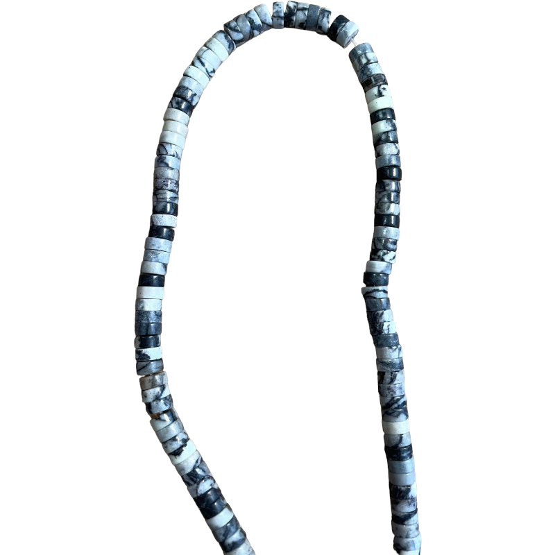 Rondelle Heishi 6mm jaspe meshwork fil de 40cm x1  - 1