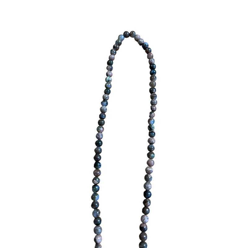 Perle ronde jaspe blue impression fil de 40cm | 4 tailles disponibles x1  - 5
