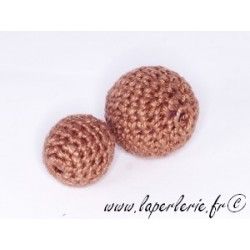 Perle crochet 25mm MARRON x6