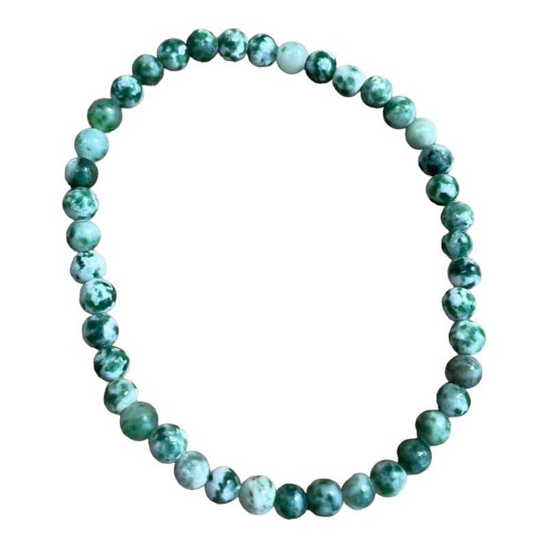 Bracelet ronde 4mm agate mousse 18cm x1  - 1