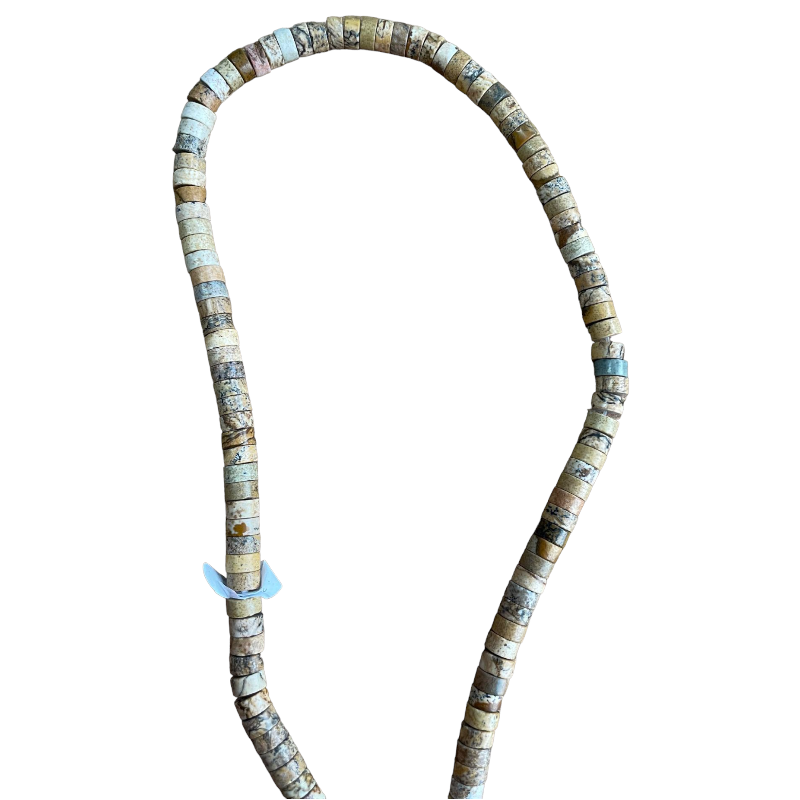 Rondelle Heishi 6mm jaspe paysage fil de 40cm x1  - 1