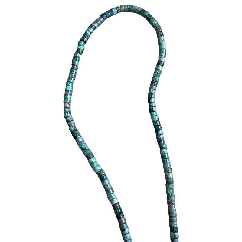 Rondelle Heishi 4mm jaspe turquoise d'afrique fil de 40cm x1  - 1