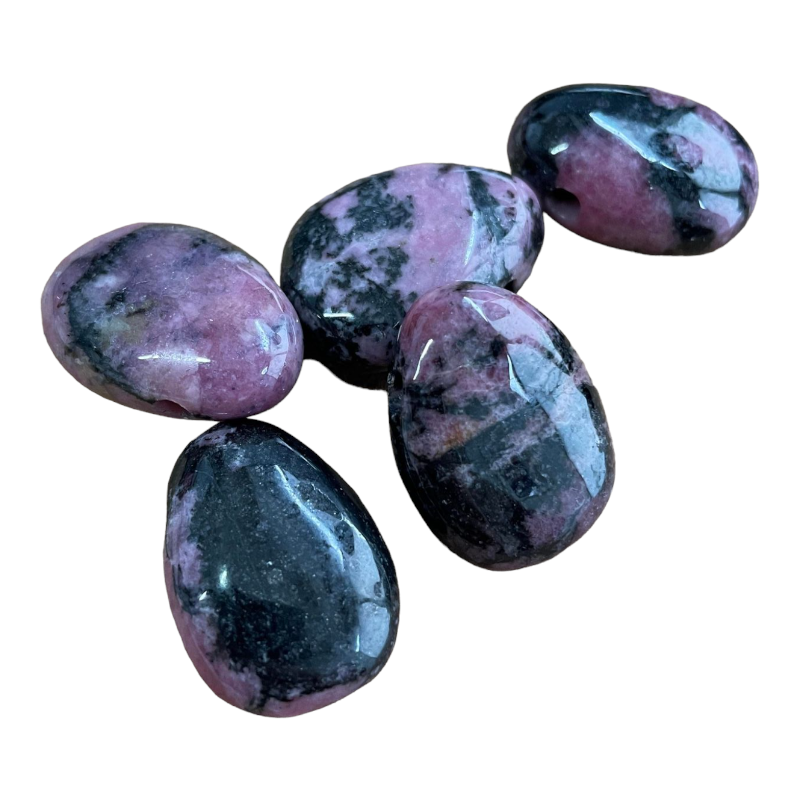 Pendentif goutte en rhodonite x1  - 1