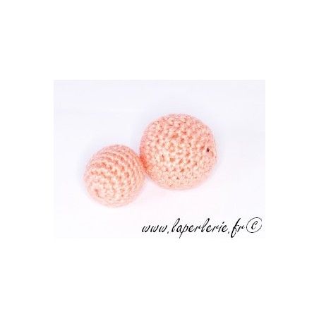 Perle crochet 15mm PEACH x6