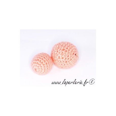 Perle crochet 25mm PEACH x6  - 1