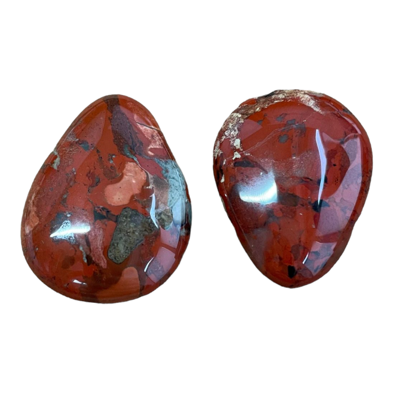 Pendentif goutte en jaspe bréchique x1  - 1