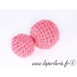 Perle crochet 15mm ROSE x6
