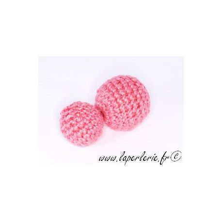 Perle crochet 25mm ROSE x6  - 1