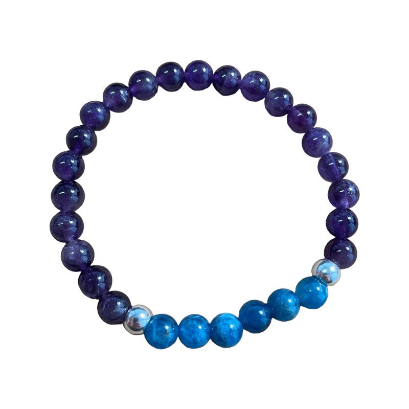 Bracelet de paix intérieure - améthyste + apatite | 2 tailles disponibles x1  - 3
