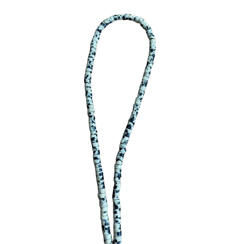 Rondelle Heishi 4mm jaspe dalmatien fil de 40cm x1  - 1