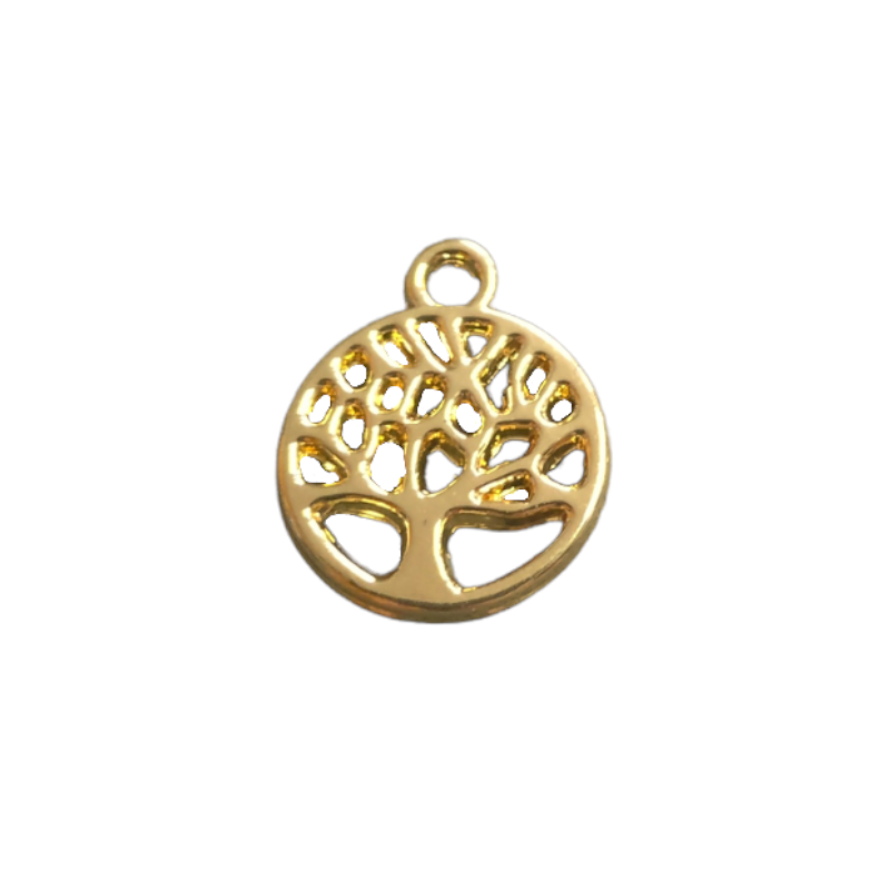 Breloque arbre de Vie dorée à l'or fin 24K - 13.2 x 10.8mm x1  - 1