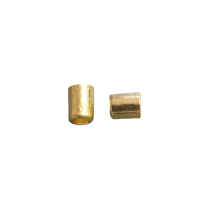 Perle cylindre dorée à l'or fin 24K - 8.3x5.7mm x1  - 1