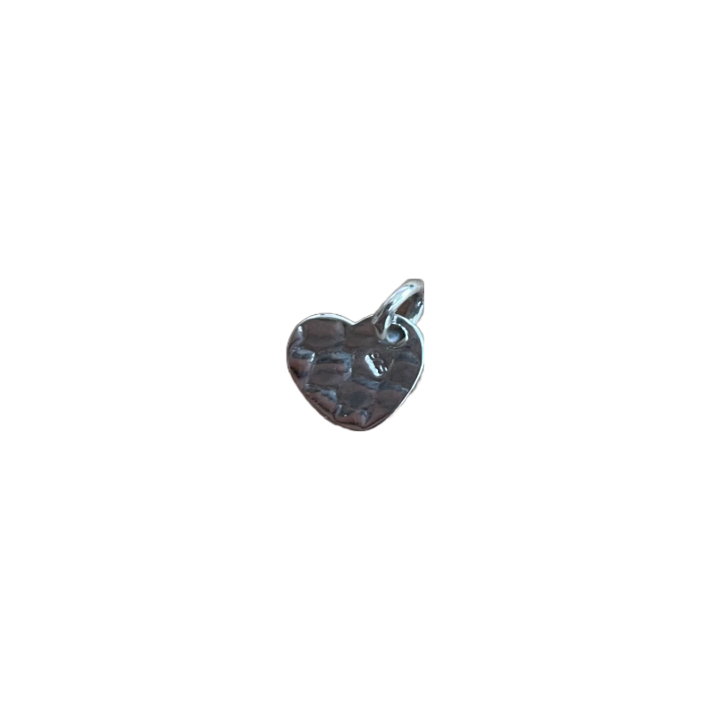 Breloque 8x9mm cœur, anneau soudé, argent 925 x1  - 1